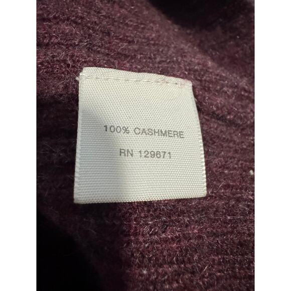 Naked Cashmere 100% Cashmere Ribbed Turtleneck Sweater – Plum Burgundy – Size L - Picture 6 of 6